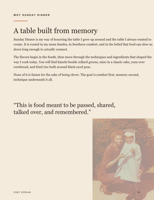 Sunday Dinner with Chef Dorian | Digital Cookbook